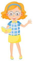 A female teacher in cartoon style