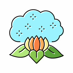 spa leaf color icon vector illustration