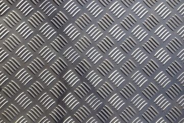 Anti-slip metal platform background texture. Metal sheet of industrial flooring.