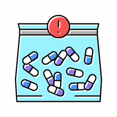 drug crime color icon vector illustration