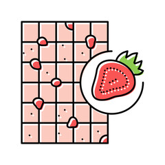 strawberry chocolate color icon vector illustration