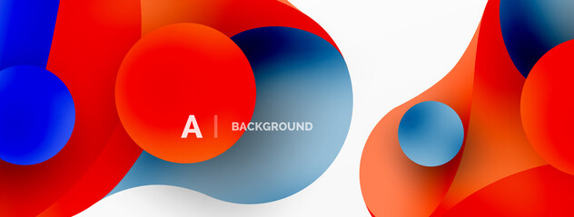 Geometric round shapes and circles abstract background. Wallpaper for concept of AI technology, blockchain, communication, 5G, science, business