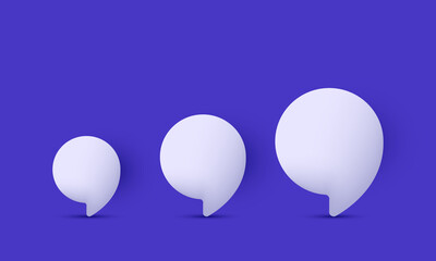 unique 3d cute communication bubbles style set collection isolated on vector