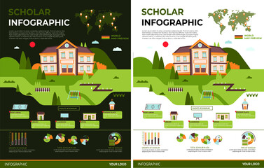 Scholar Infographic Illustration Light and Dark