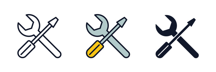 tools icon symbol template for graphic and web design collection logo vector illustration