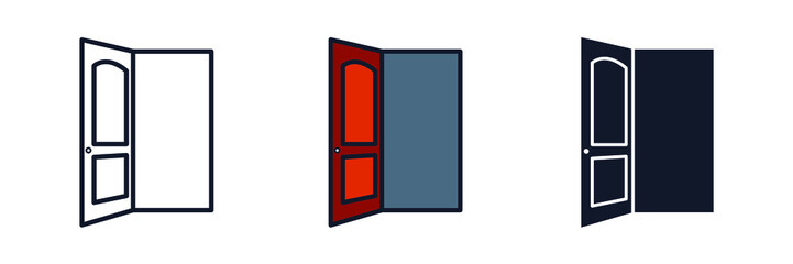 door icon symbol template for graphic and web design collection logo vector illustration