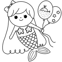 mermaid and balloon