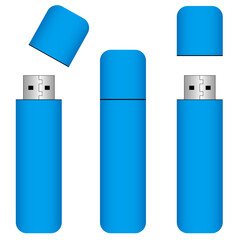 Usb Flash Drive Black Close Realistic Memory Portable Device. jpeg image jpg illustration isolated on white background.Realistic Detailed 3d Color USB Flash Drive Set Isolated on a White Background. i