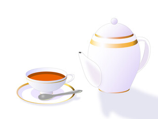 紅茶セットのイラスト