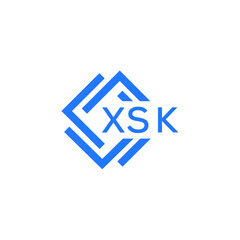XSK technology letter logo design on white  background. XSK creative initials technology letter logo concept. XSK technology letter design.

