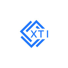 XTI technology letter logo design on white  background. XTI creative initials technology letter logo concept. XTI technology letter design.
