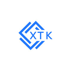 XTK technology letter logo design on white  background. XTK creative initials technology letter logo concept. XTK technology letter design.
