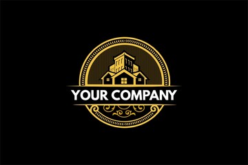 REAL ESTATE BUILDING OLD LOGO VINTAGE