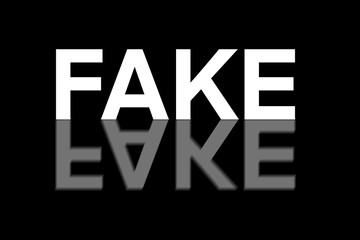 Fake reflection text black background white text illustration 