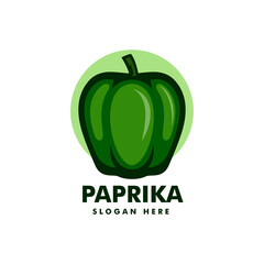 Vector Logo Illustration Paprika Food Simple Mascot Style.