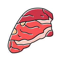 chuck beef meat color icon vector illustration