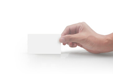Fototapeta premium Close up of hand holding virtual card