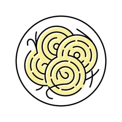 plate pasta color icon vector illustration