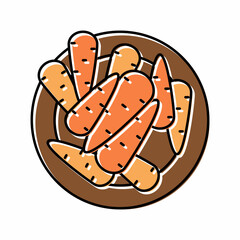 sauteed carrot color icon vector illustration