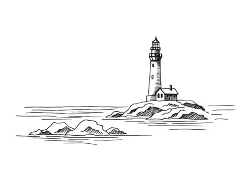 Lighthouse drawing Stock Photos Royalty Free Lighthouse drawing Images   Depositphotos