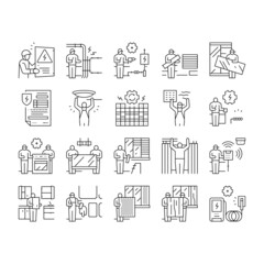 Property Maintenance And Repair Icons Set Vector
