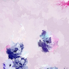 Beautiful oil painting flower illustration