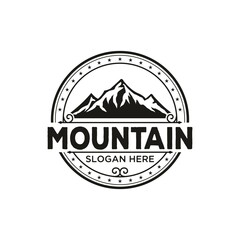 Mountain Vintage Circle Logo Design template