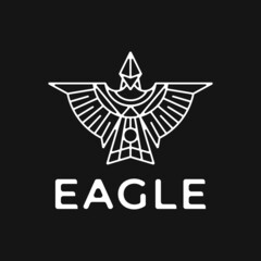 Eagle Animal Mosaic Design. Eagle Falcon Line Art