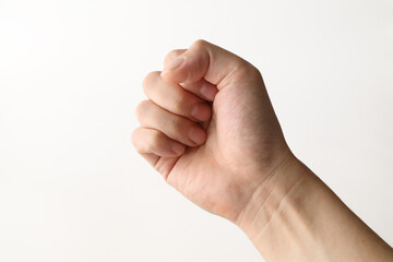 右手のグーパンチ（シンプル白背景）