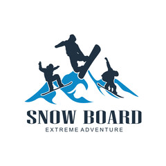 Ski club concept with skiers skiing downhill in high mountains. Retro badge vector ski club. Concept for shirt, print, stamp or tuning. Ski club typography design - stock vector.