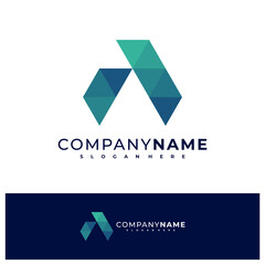 Letter A logo design vector, Creative A logo concepts template illustration.