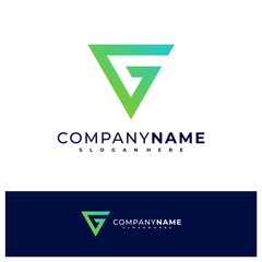Letter G V logo design vector, Creative G logo concepts template illustration.