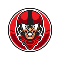 RACER HEAD SPORT MASCOT LOGO