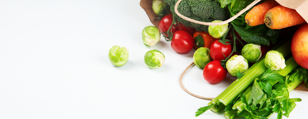 Raw vegetables on light background.