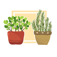 Home gardening.Vector illustration. Fragrant herbs. Handmade, postcard, stickers, print on t-shirt