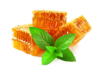 Honeycomb slice with mint - 506995701