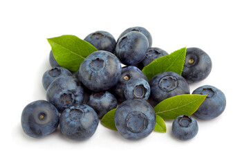 Blueberry closeup on white