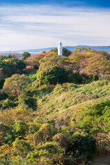 Fototapeta na wymiar 紅葉の大津岬灯台 