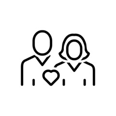 Black line icon for couple