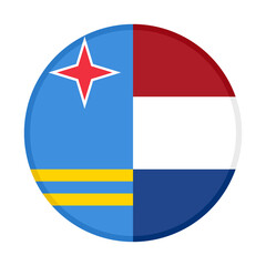 round icon of aruba and netherlands flags. vector illustration isolated on white background