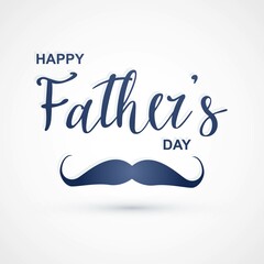 Happy fathers day mustache greeting card background