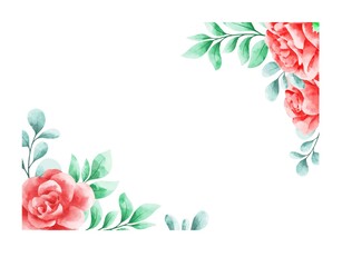 Spring rose floral watercolor background