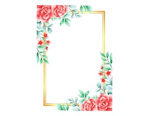 Watercolor Frame Flower Arrangement