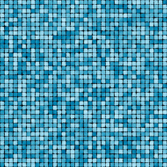 Blue mosaic tile seamless pattern - background for continuous replicate.