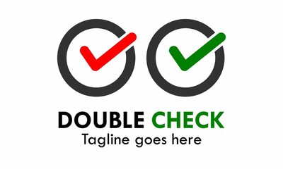 Double check logo template illustration