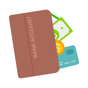 Bank Account Opening Internet Banking, Online Purchasing And Transaction Funds Transfers Illustration.