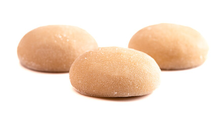 Coffee Flavored Mochi Ice Cream on a White Background