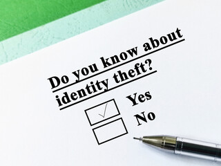 Obraz premium Questionnaire about scam and fraud