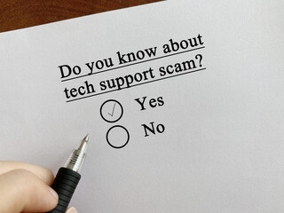 Questionnaire about scam and fraud