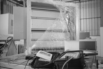 Motorized actuated damper being tested 